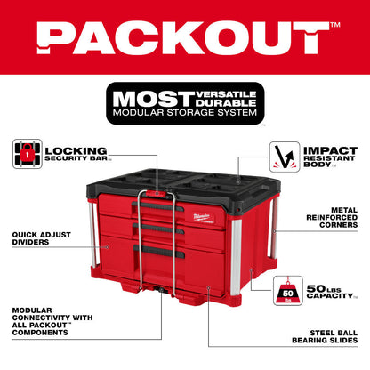 Milwaukee 48-22-8447 PACKOUT Multi-Depth 4-Drawer Tool Box