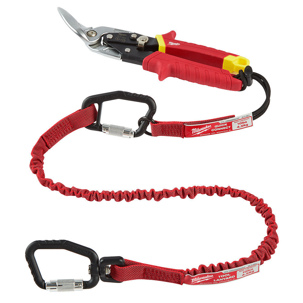 Milwaukee 48-22-8823 10lbs Quick-Connect Accessory - 3pk showing in use mounted to a snips (snips sold separately)