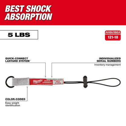 Milwaukee 48-22-8822 5lbs Small Quick-Connect Accessory - 3pk showing features of the lanyard
