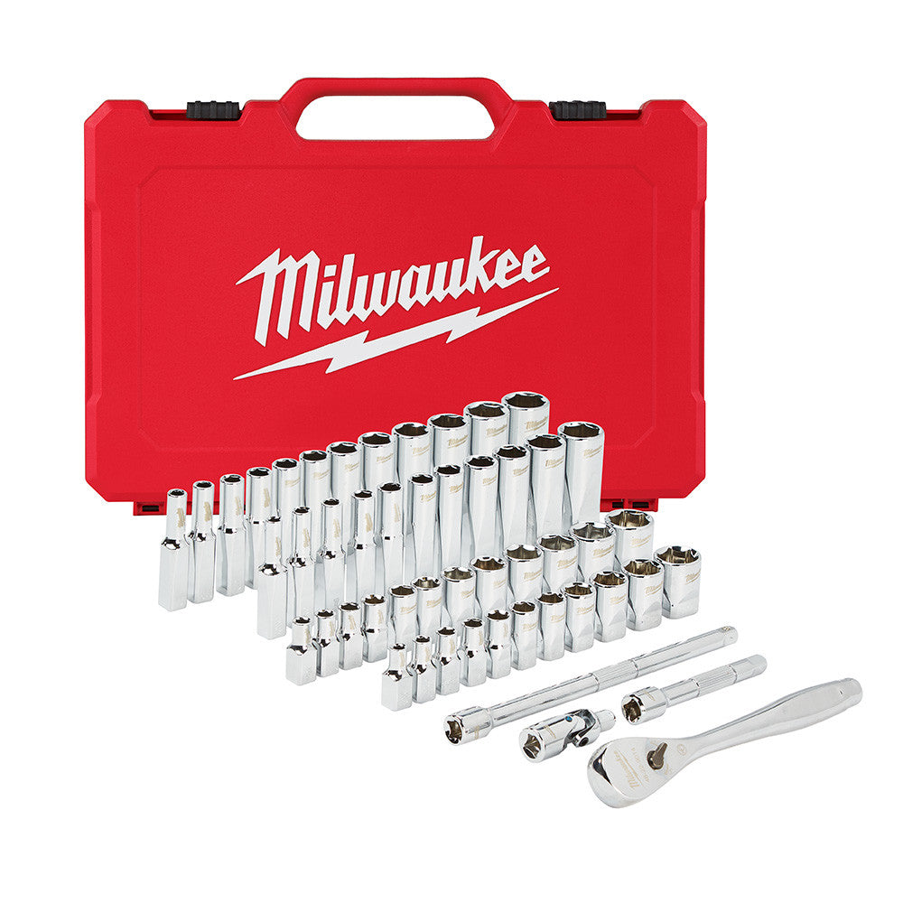 Milwaukee 48-22-9004 50pc Metric  and SAE 1/4-inch Drive Ratchet  and Socket Set