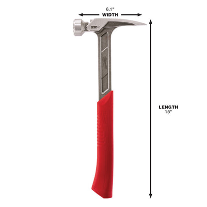 Milwaukee 48-22-9022 22oz Milled Face Framing Hammer