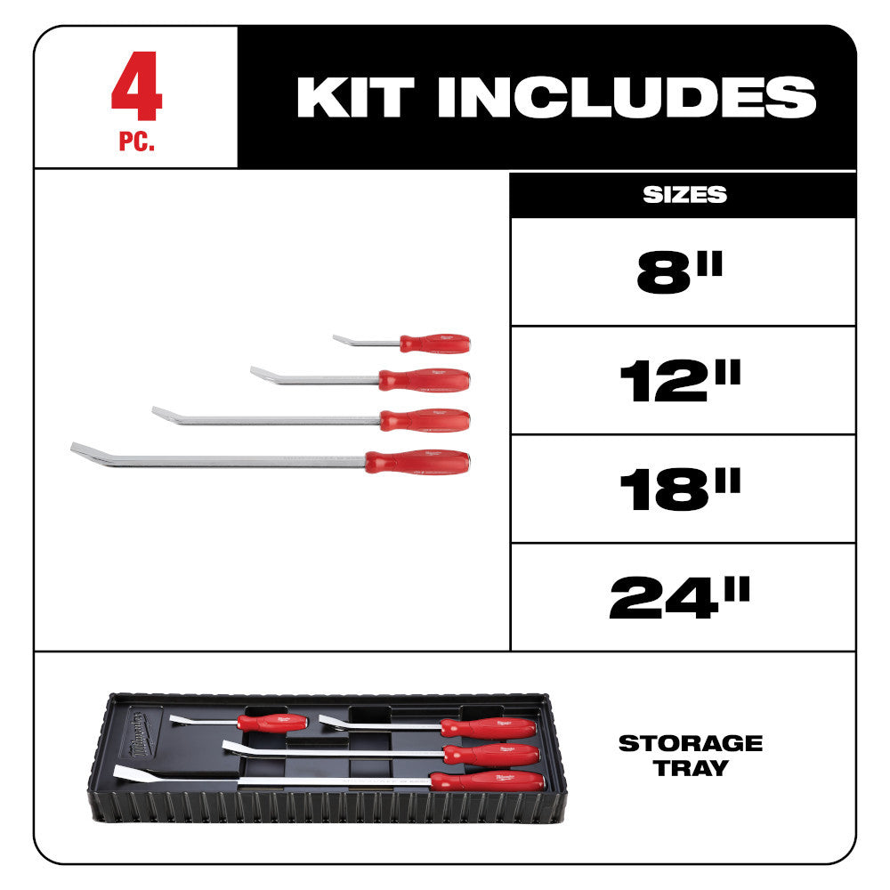 Milwaukee 48-22-9214 4 piece Pry Bar Set