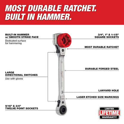 Milwaukee 48-22-9216 Lineman foots 5-In-1 Insulated Ratcheting Box Wrench