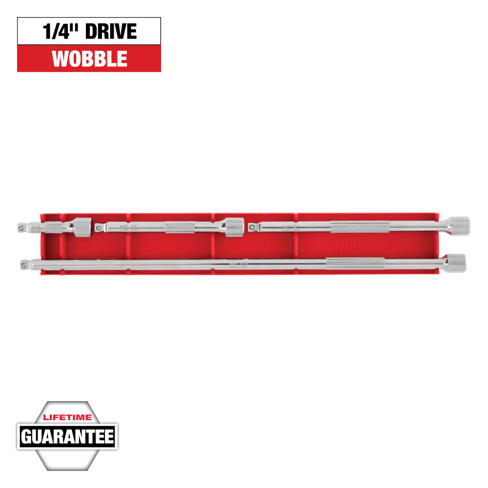 Milwaukee 4pc 1/4in Drive Wobble Extension Set