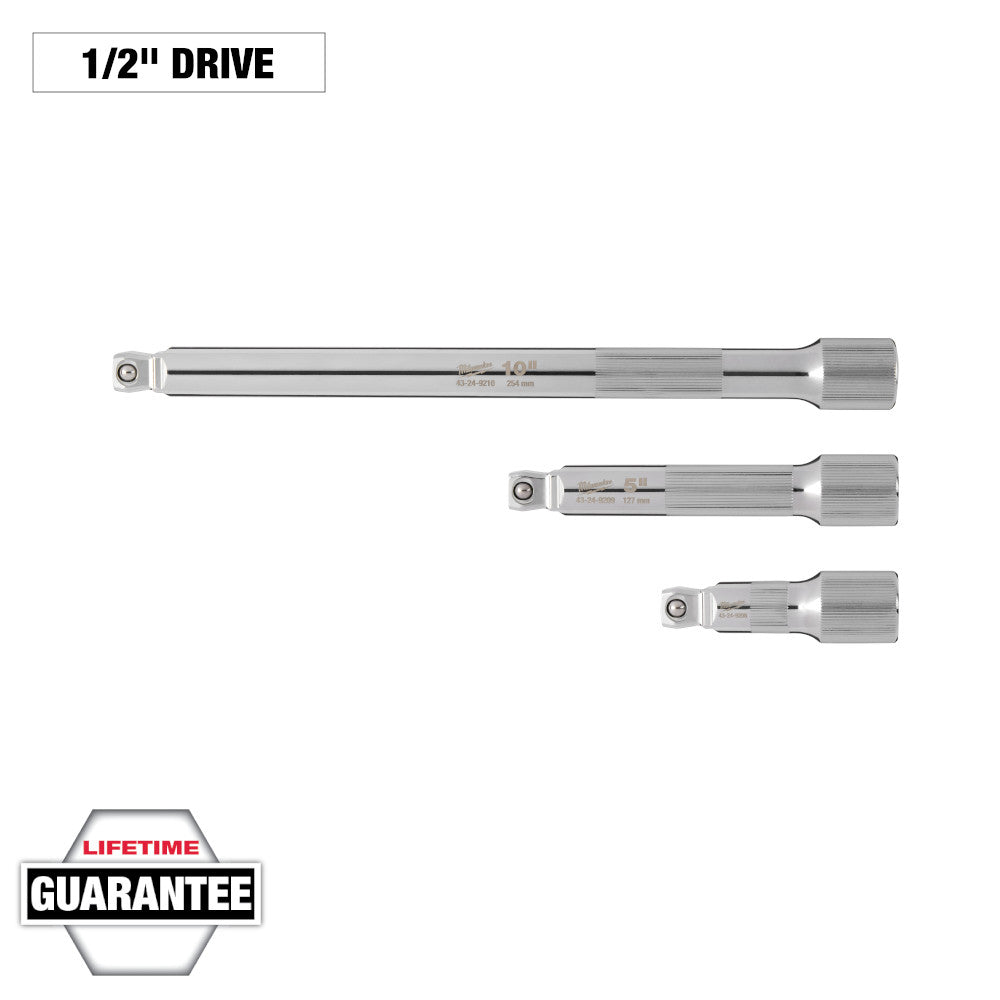 Milwaukee 3pc 1/2in Drive Wobble Extension Set
