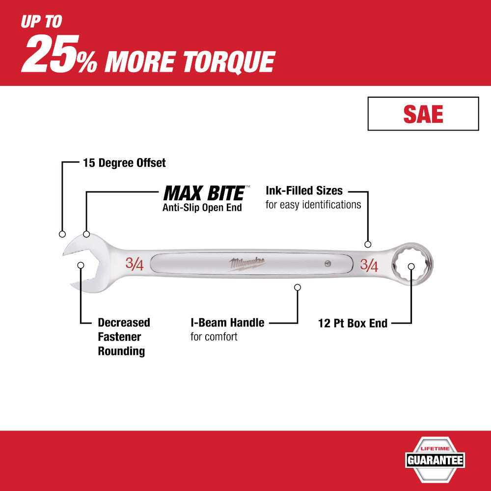Milwaukee 45-96-9432 1 inch SAE Combination Wrench