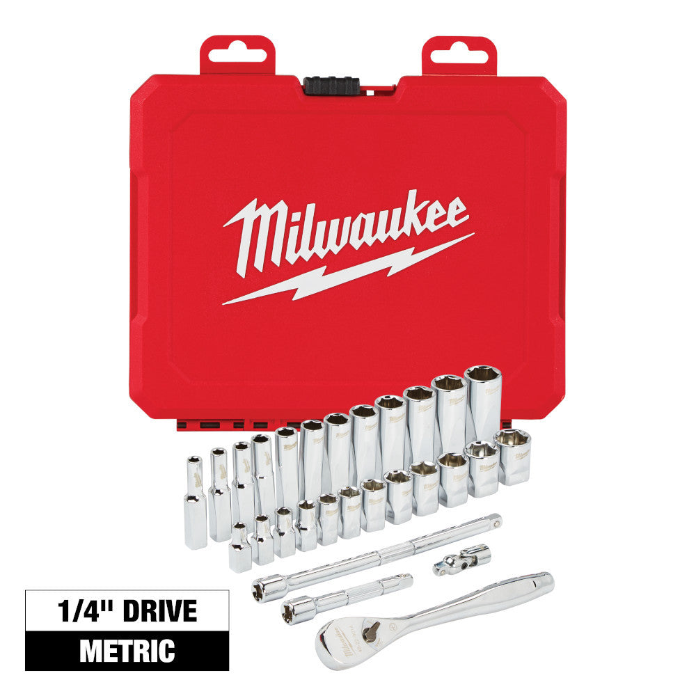 Milwaukee 48-22-9504 28pc Metric 1/4-inch Drive Ratchet  and Socket Set