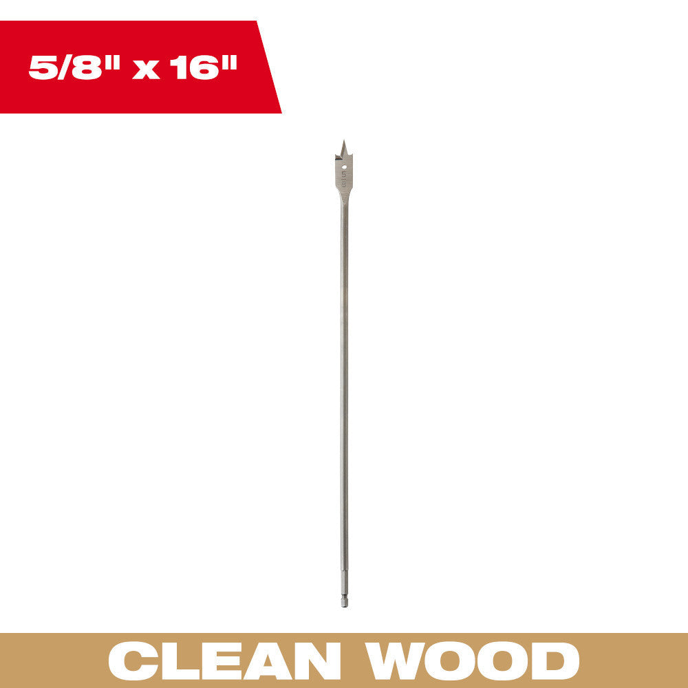 Milwaukee 48-27-0180 5/8 inch x 16 inch Flat Boring Bit
