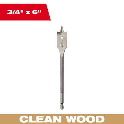 Milwaukee 48-27-0751 3/4 inch x 6 inch Flat Boring Bit