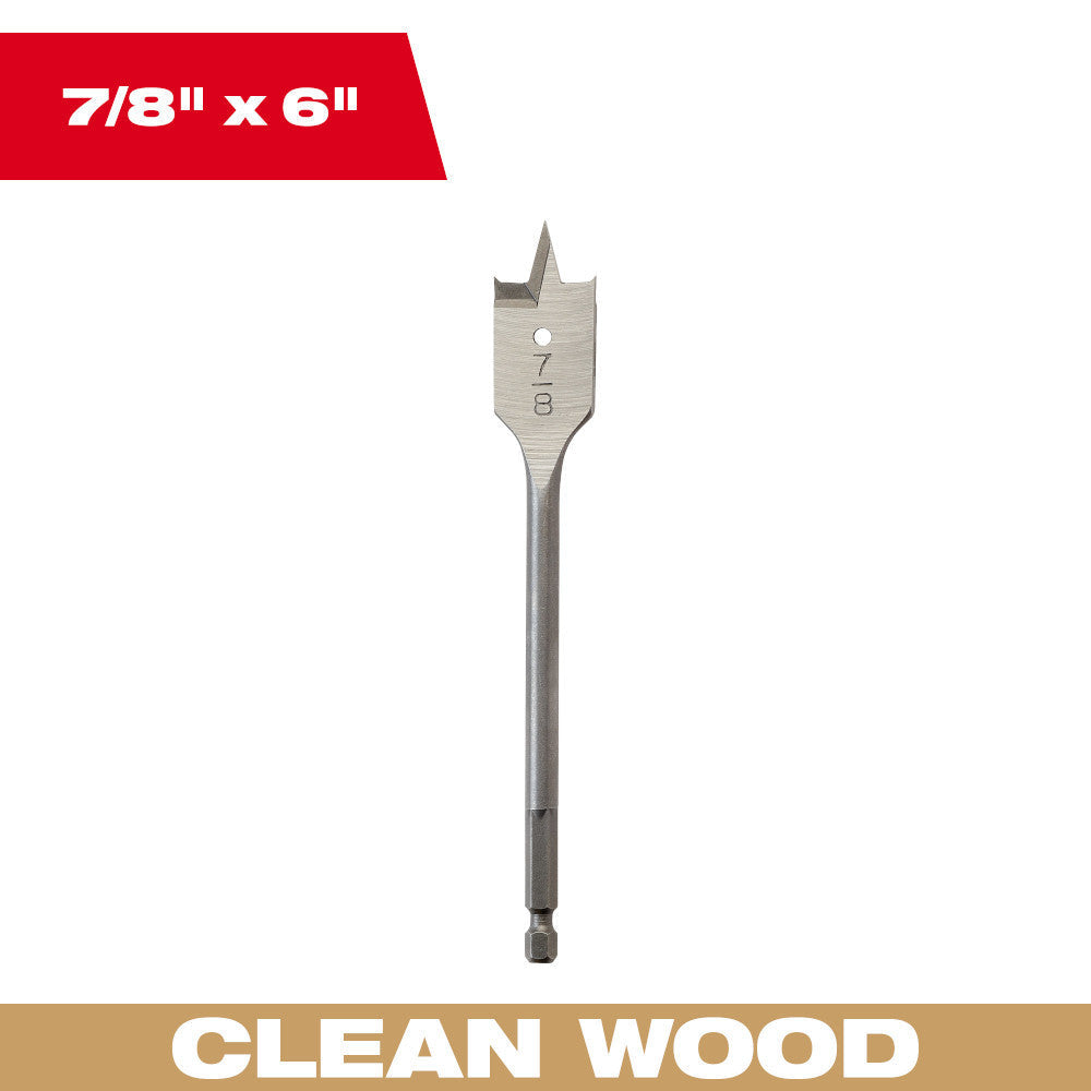 Milwaukee 48-27-0871 7/8 inch x 6 inch Flat Boring Bit