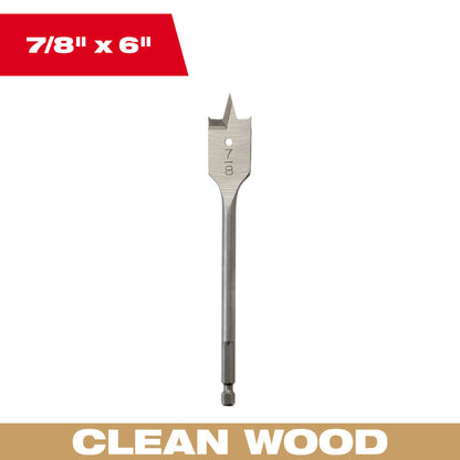 Milwaukee 48-27-0871 7/8 inch x 6 inch Flat Boring Bit