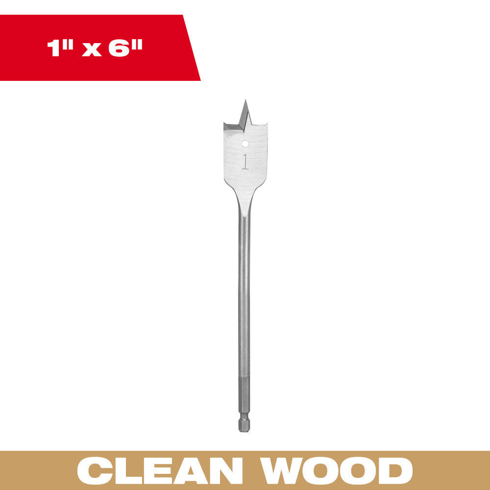 Milwaukee 48-27-1001 1 inch x 6 inch Flat Boring Bit
