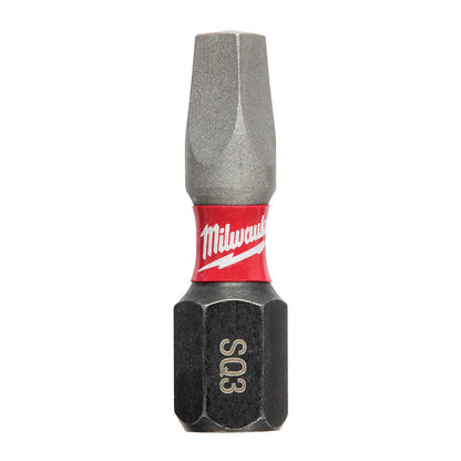 Milwaukee 48-32-4423 SHOCKWAVE Impact Duty 1 inch x #3 Square Power Bits - 2pk