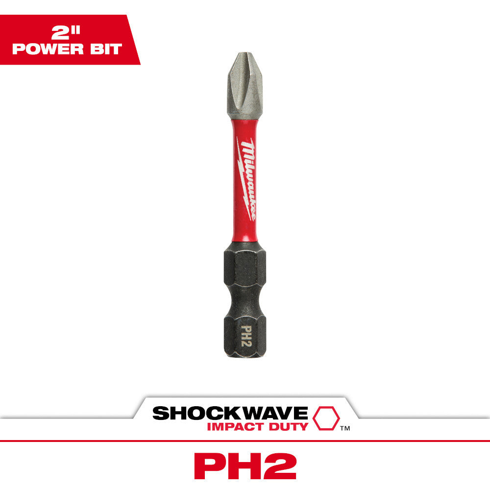 Milwaukee 48-32-4462 SHOCKWAVE Impact Duty 2 inch x #2 Phillips Power Bit