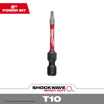 Milwaukee 48-32-4482 SHOCKWAVE Impact Duty 2 inch x T10 TORX Power Bit