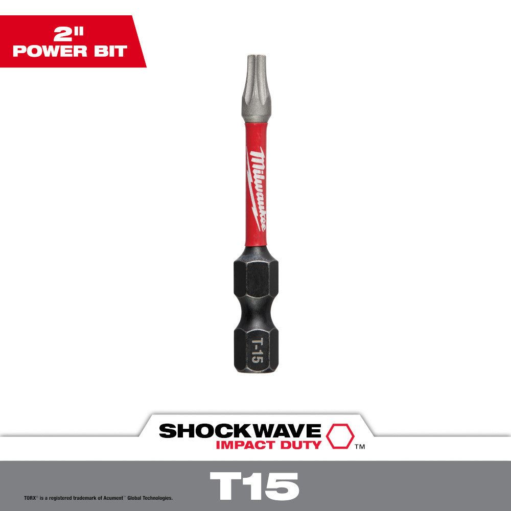 Milwaukee 48-32-4483 SHOCKWAVE Impact Duty 2 inch x T15 TORX Power Bit