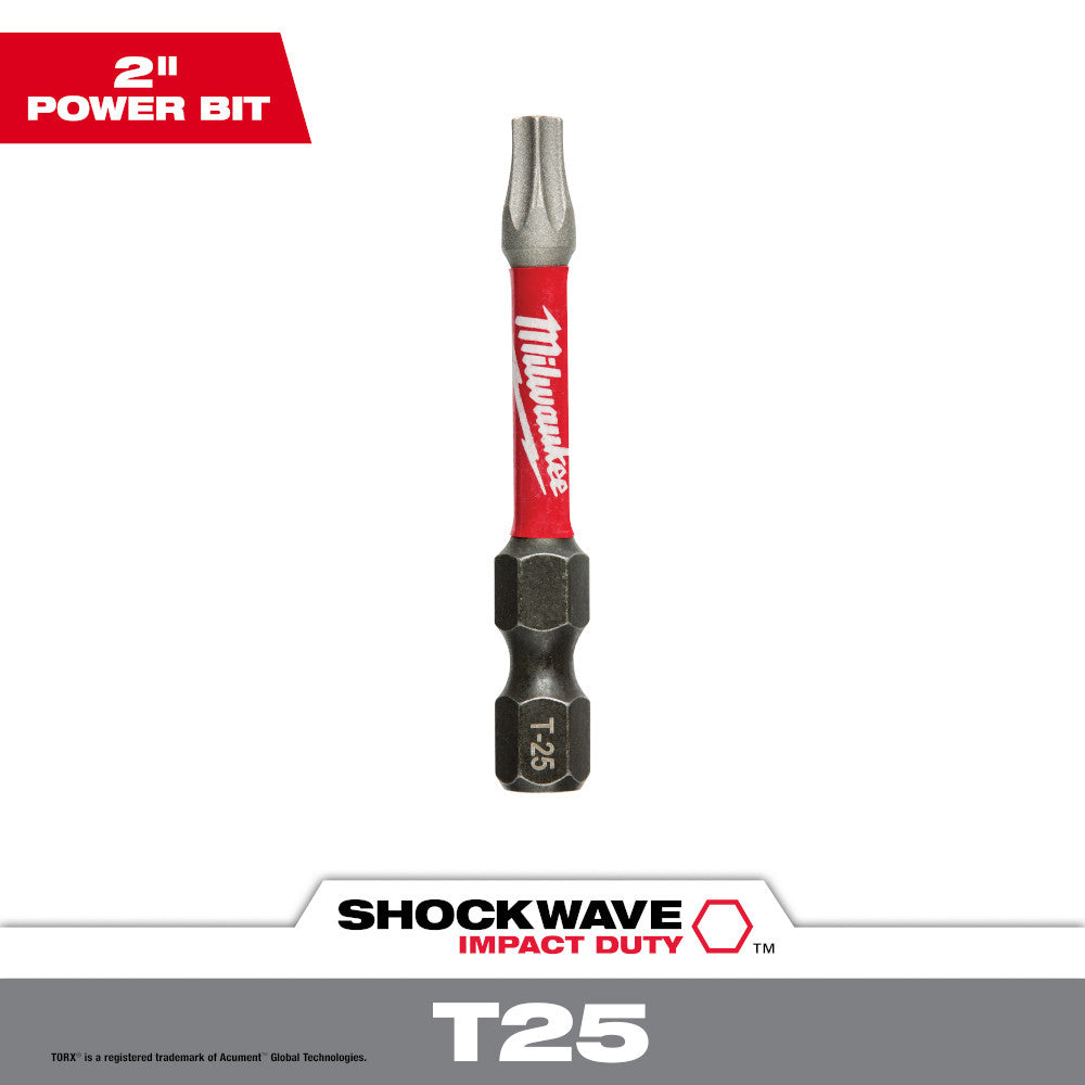 Milwaukee 48-32-4485 SHOCKWAVE Impact Duty 2 inch x T25 TORX Power Bit