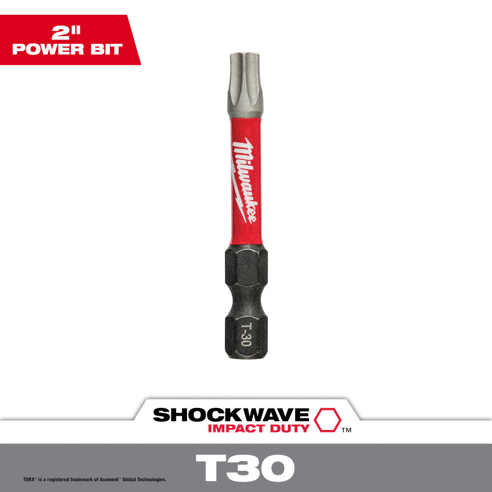 Milwaukee 48-32-4487 SHOCKWAVE Impact Duty 2 inch x T30 TORX Power Bit