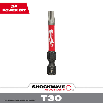 Milwaukee 48-32-4487 SHOCKWAVE Impact Duty 2 inch x T30 TORX Power Bit