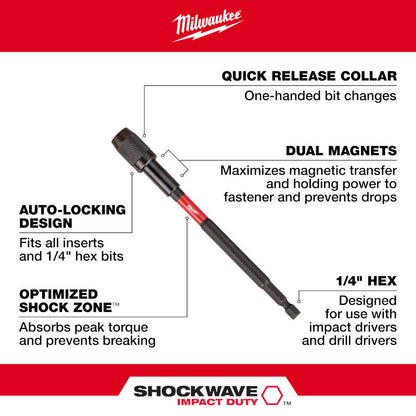 Milwaukee 48-32-4532 SHOCKWAVE Impact Duty 6 Inch Locking Bit Holder