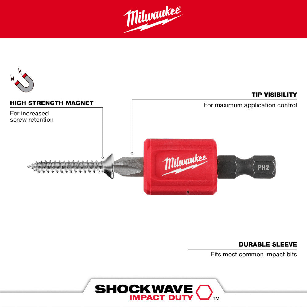 Milwaukee 48-32-4550 3pc SHOCKWAVE Impact Duty Magnetic Attachment and PH2 Bit Set