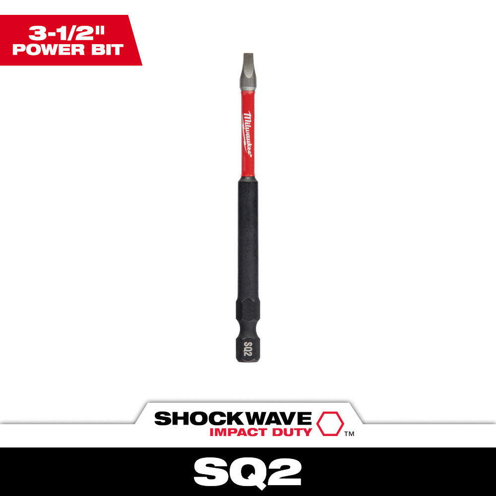 Milwaukee 48-32-4572 SHOCKWAVE Impact Duty 3-1/2 inch x #2 Square Power Bit