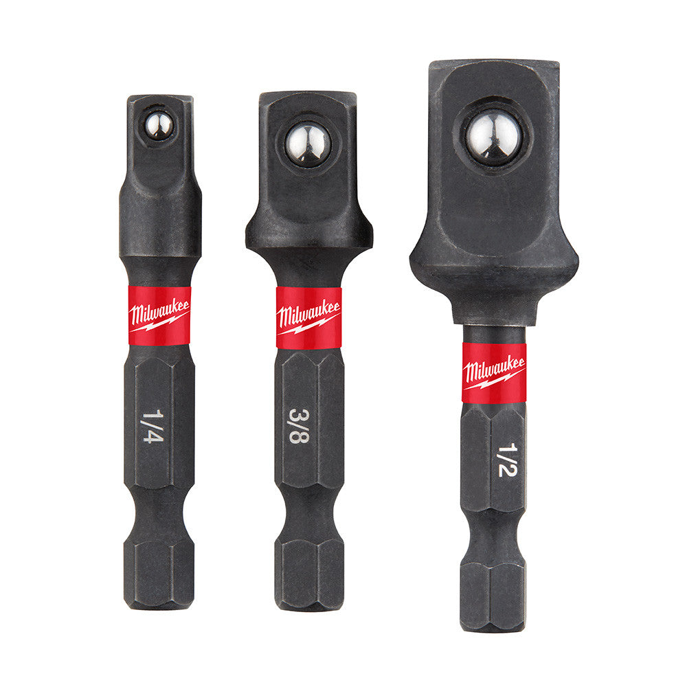 Milwaukee 48-32-5033 SHOCKWAVE Impact Duty 3pc 2 inch Square Socket Adapter Set
