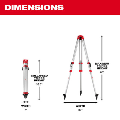 Milwaukee 48-35-3700 60 Inch Rotary Laser Tripod Stand