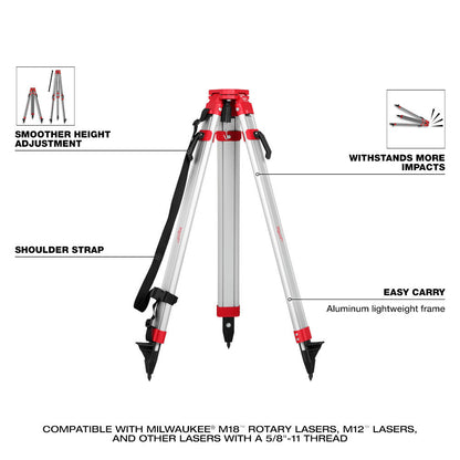 Milwaukee 48-35-3700 60 Inch Rotary Laser Tripod Stand