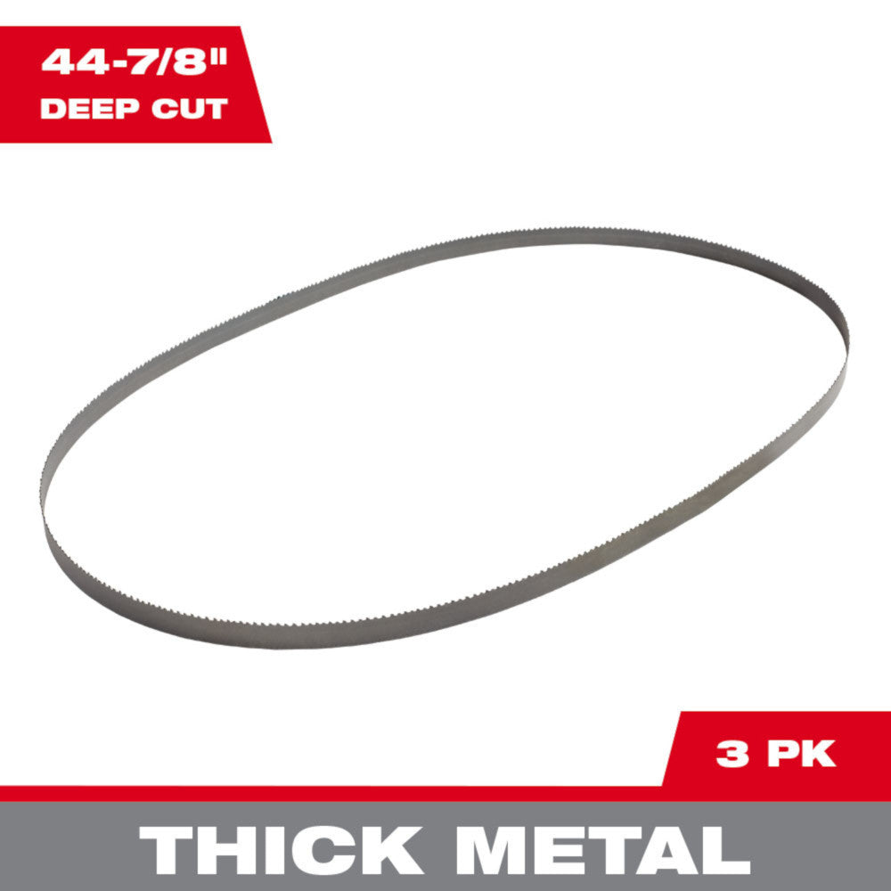 Milwaukee 48-39-0501 44-7/8 inch  x 10 TPI Deep Cut Portable Band Saw Blades - 3pk