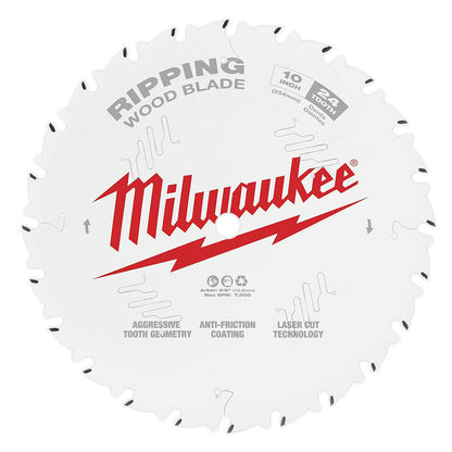 Milwaukee 48-40-1020 10-inch x 24T Ripping Wood Cutting Circular Saw Blade