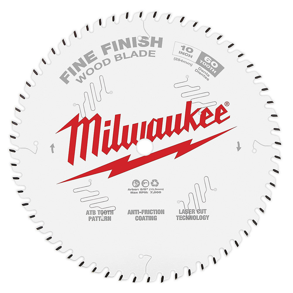 Milwaukee 48-40-1028 10-inch x 60T Fine Finish Wood Cutting Circular Saw Blade