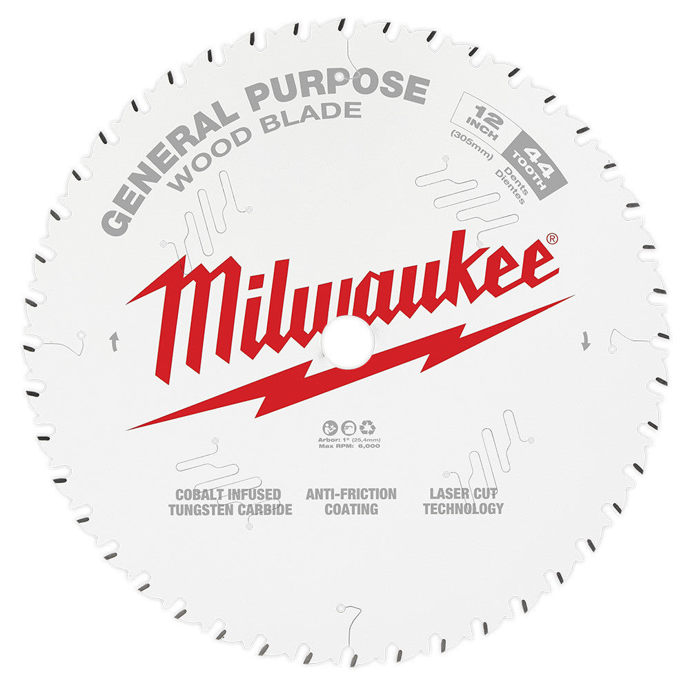 Milwaukee 48-40-1220 12-inch x 44T General Purpose Wood Cutting Circular Saw Blade