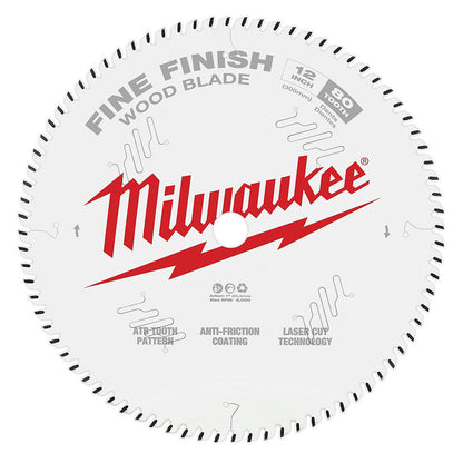 Milwaukee 48-40-1224 12-inch x 80T Fine Finish Wood Cutting Circular Saw Blade