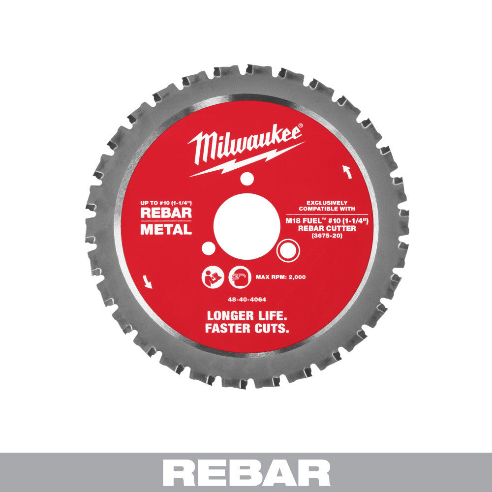Milwaukee 48-40-4064 #10 (1-1/4 inch) Rebar Cutting Blade