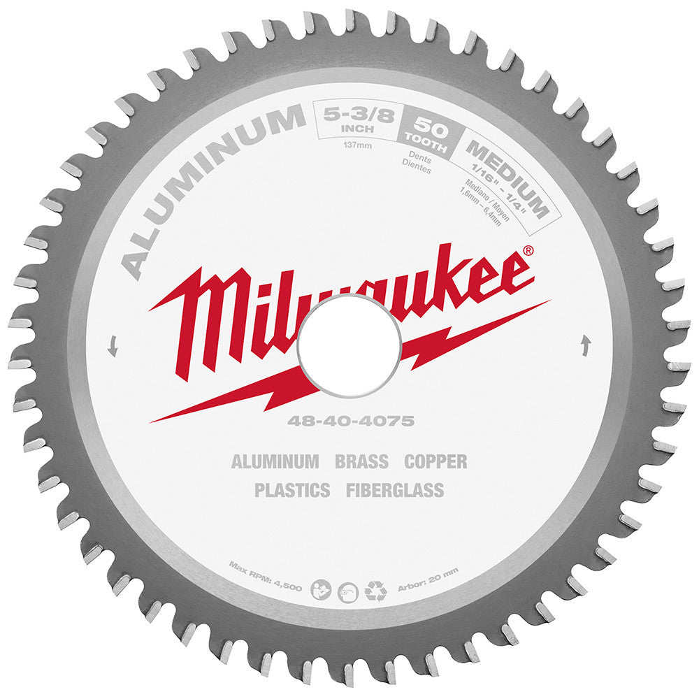 Milwaukee 48-40-4075 5-3/8 inch x 50T Non-Ferrous Metal  and Aluminum Cutting Circular Saw Blade