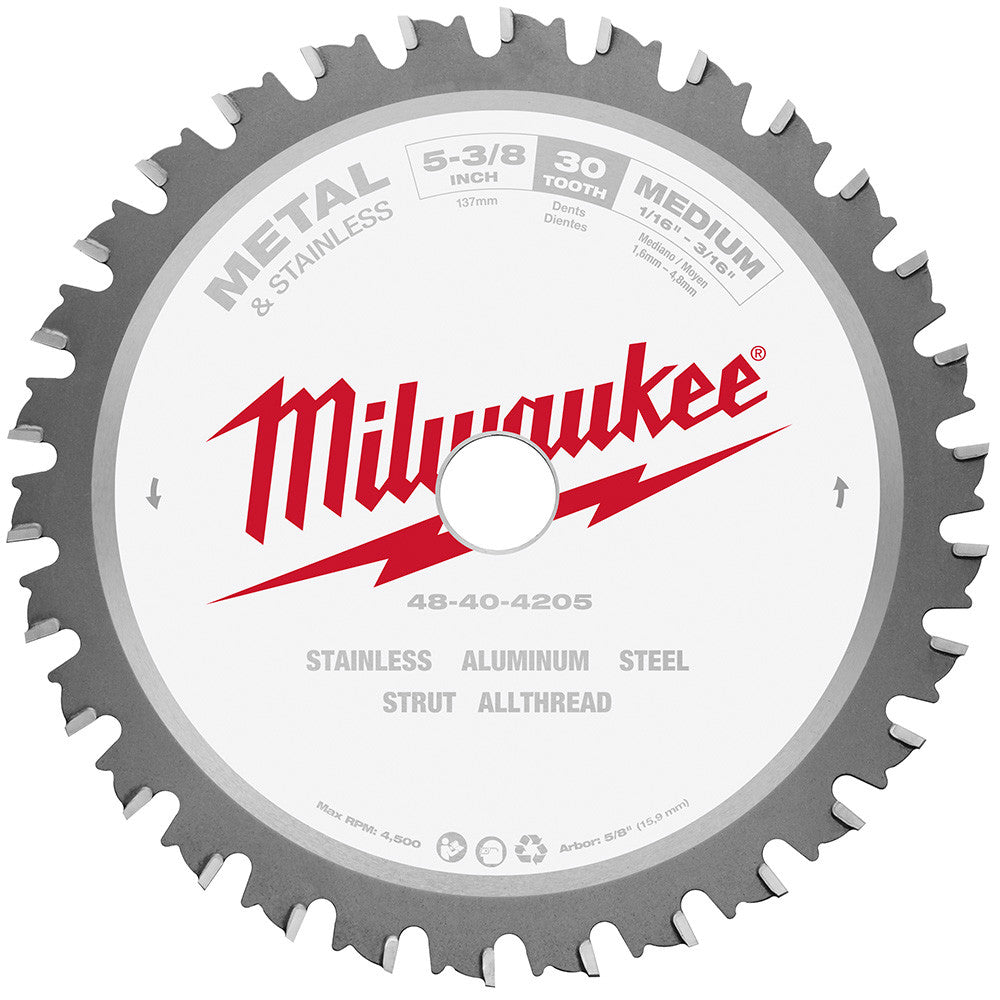 Milwaukee 48-40-4205 5-3/8-inch x 30T Ferrous Metal  and Stainless Cutting Circular Saw Blade