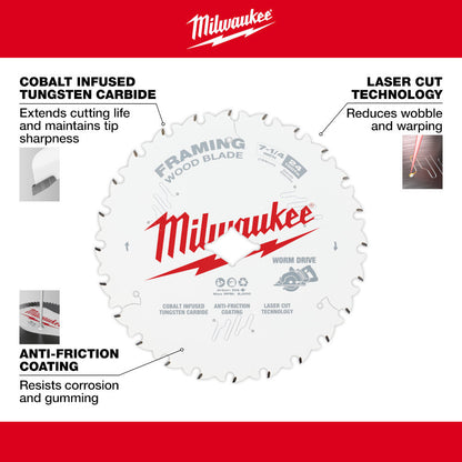 Milwaukee 48-41-0720 7-1/4 inch 24T Framing Circular Saw Blade