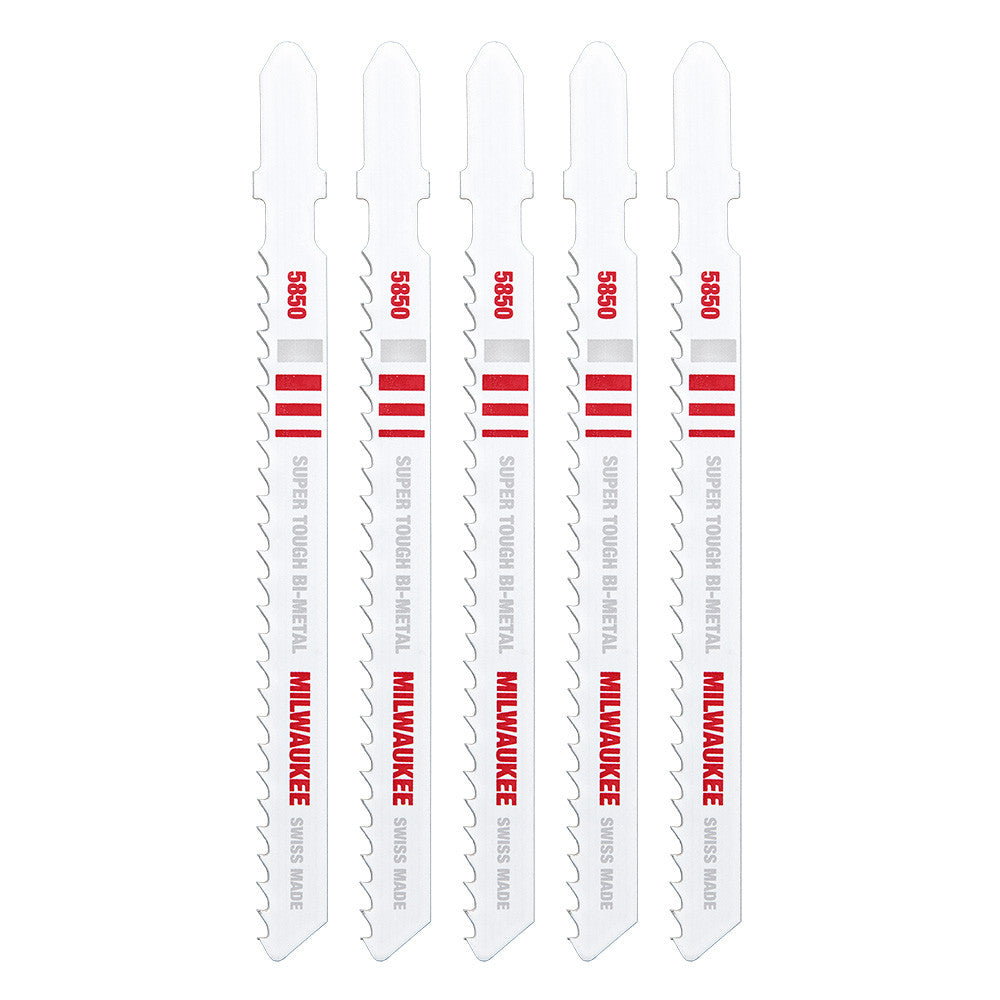 Milwaukee 48-42-5850 4-inch x 8 TPI Bi-Metal Cutting Multi-Material Cutting Jig Saw Blades - 5pk