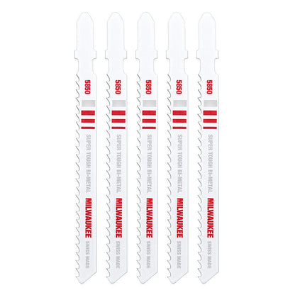 Milwaukee 48-42-5850 4-inch x 8 TPI Bi-Metal Cutting Multi-Material Cutting Jig Saw Blades - 5pk