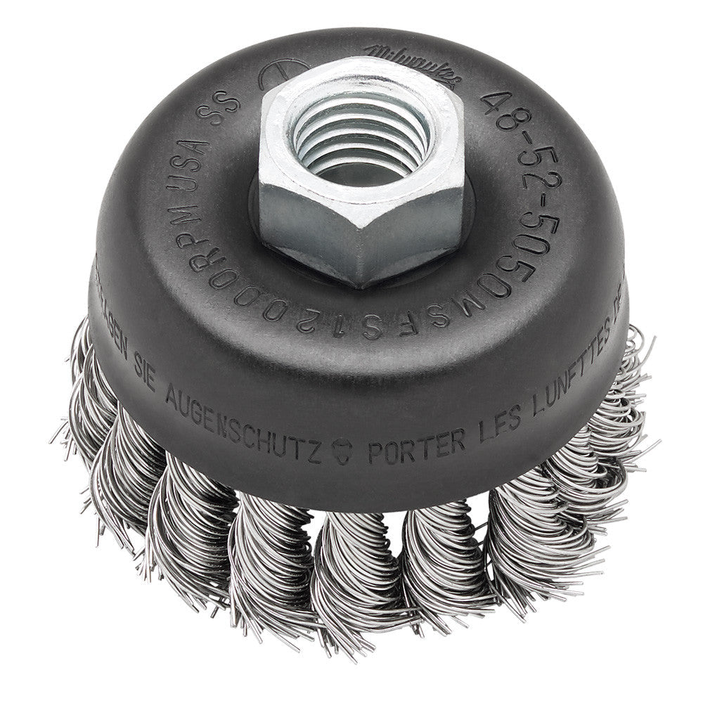 Milwaukee 48-52-5050 3-inch Stainless Steel Knot Wire Cup Brush