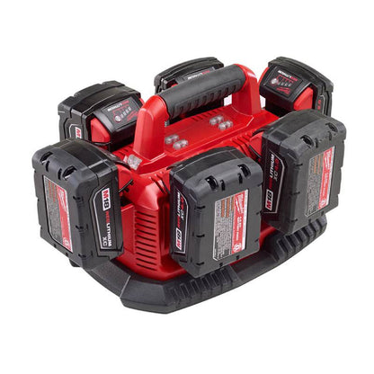 Milwaukee 48-59-1806 M18 6-Port Sequential Battery Charging Station (batteries sold separately)