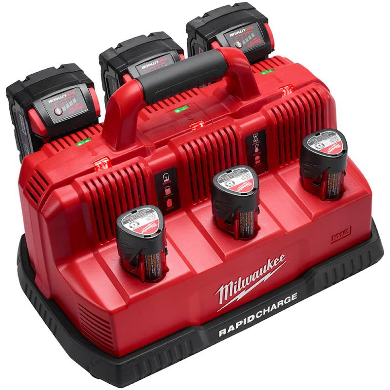Milwaukee 48-59-1807 M18 / M12 6-Port Rapid Battery Charging Station (batteries sold separately)