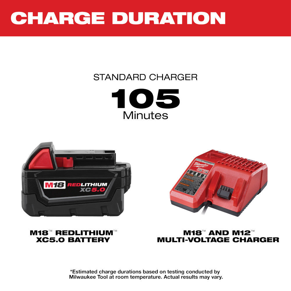 Milwaukee 48-59-1850 M18 REDLITHIUM XC System Starter Kit with 5.0 Ah Battery and Charger