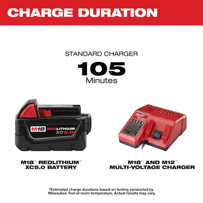 Milwaukee 48-59-1850 M18 REDLITHIUM XC System Starter Kit with 5.0 Ah Battery and Charger