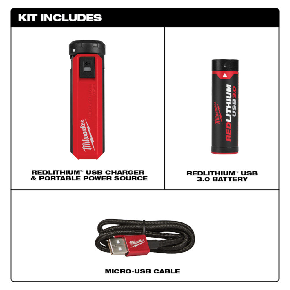 Milwaukee REDLITHIUM USB Charger and Portable Power Source Kit