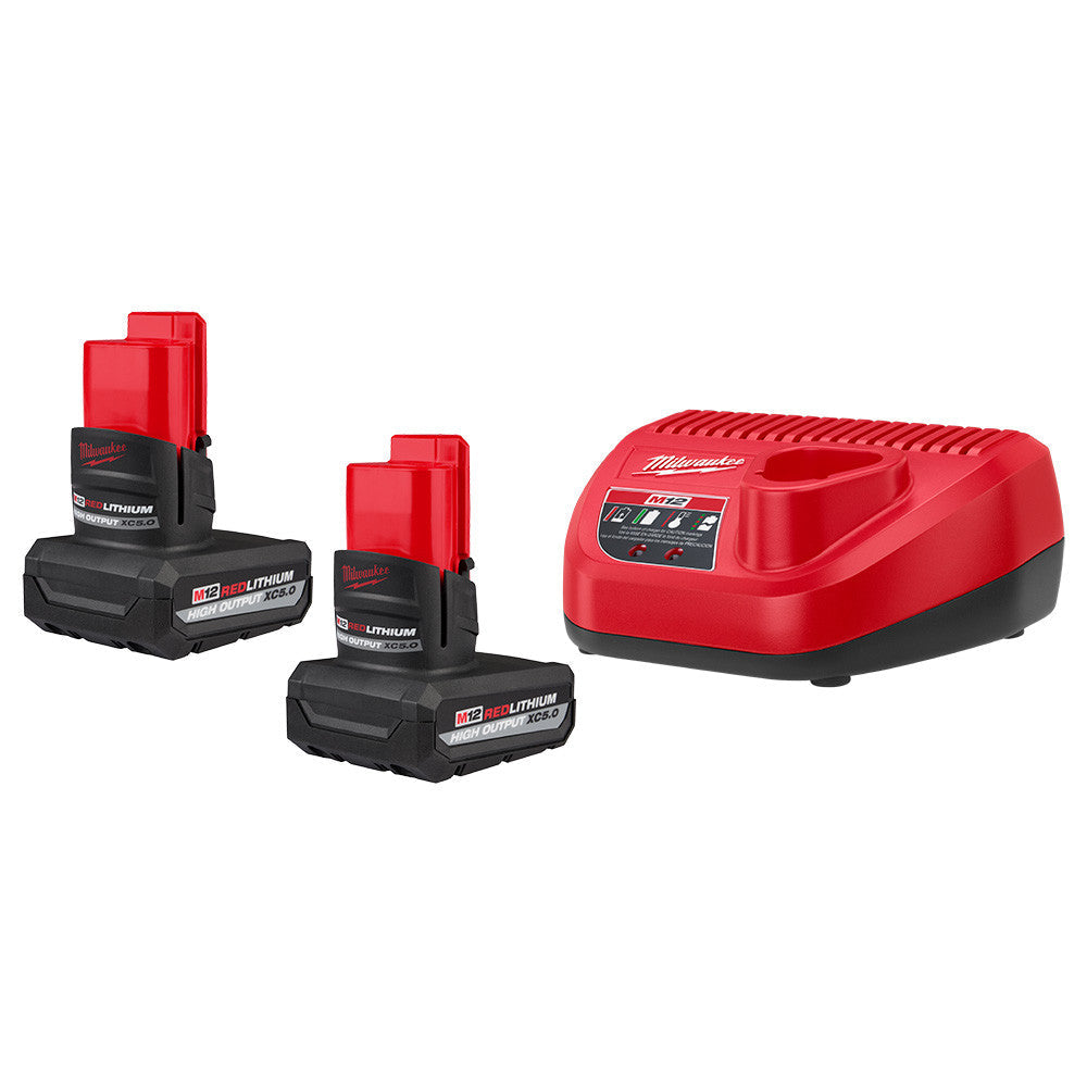 Milwaukee 48-59-2450P M12 5.0 Ah Battery & Charger Starter Kit