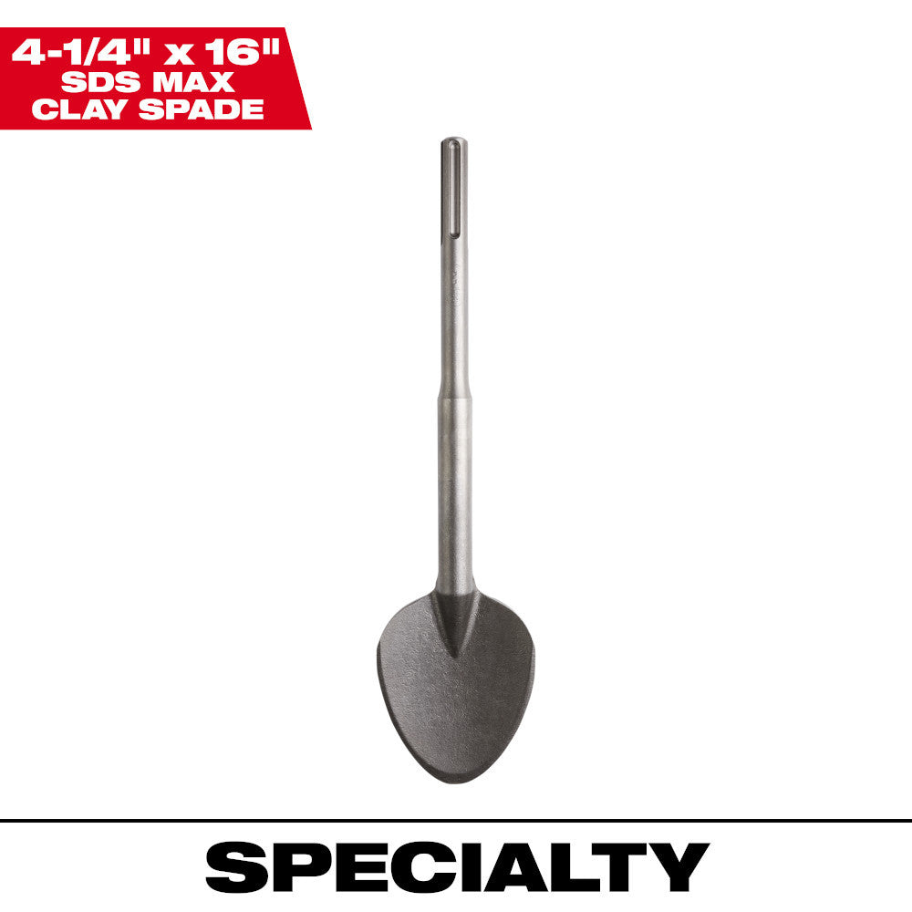 Milwaukee 48-62-4094 4-1/4 Inch x 16 Inch SDS MAX Steel Clay Spade