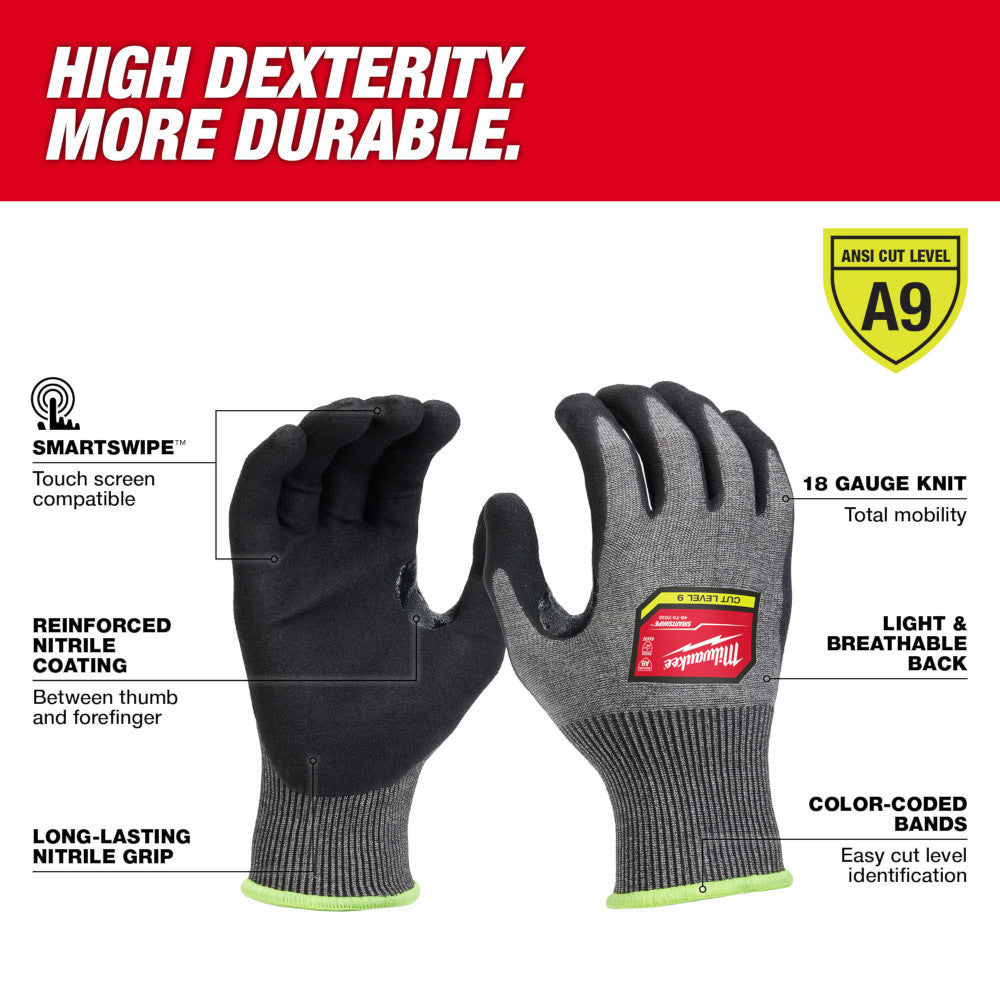 Milwaukee Cut Level 9 High Dexterity Nitrile Dipped Gloves - Alternate view 3
