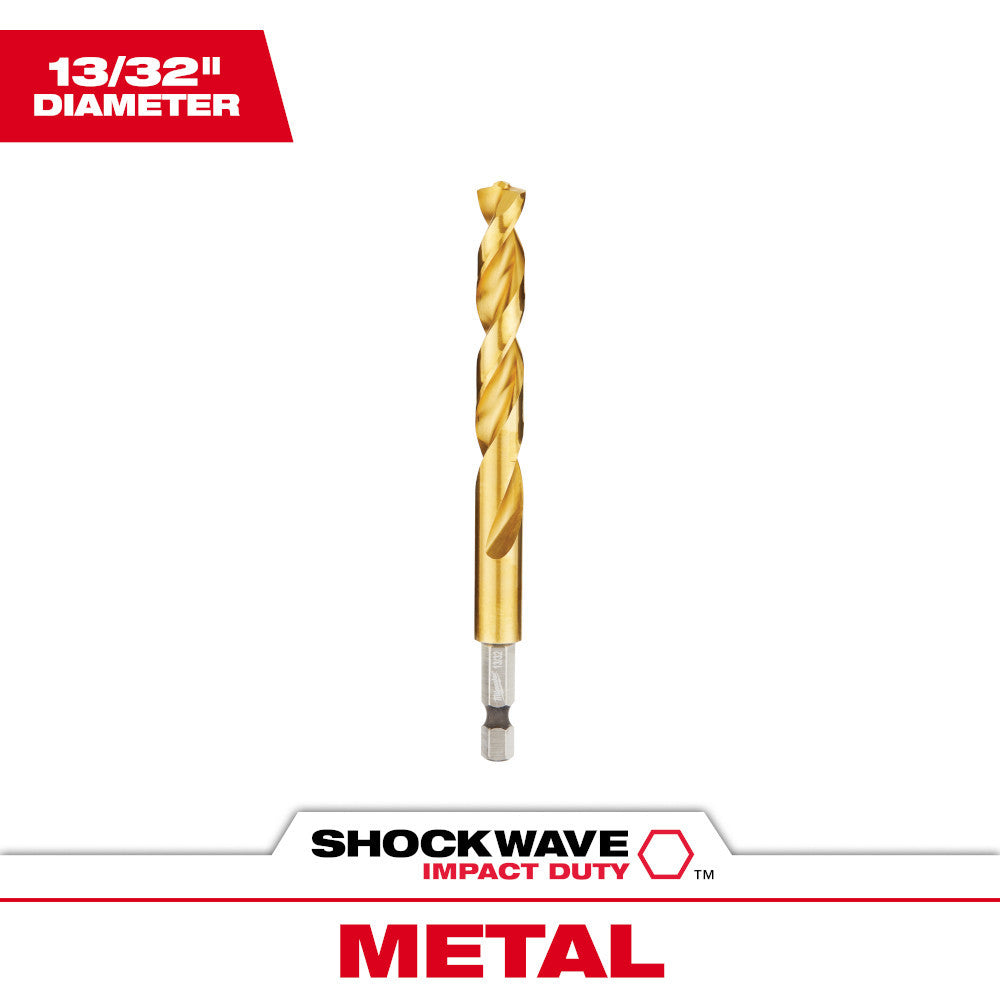 Milwaukee 48-89-4623 SHOCKWAVE 13/32 Inch Titanium Drill Bit with RED HELIX